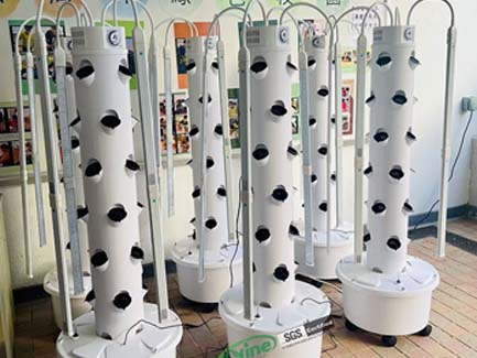 6 sets of 4P6 hydroponic towers for Hong Kong schools