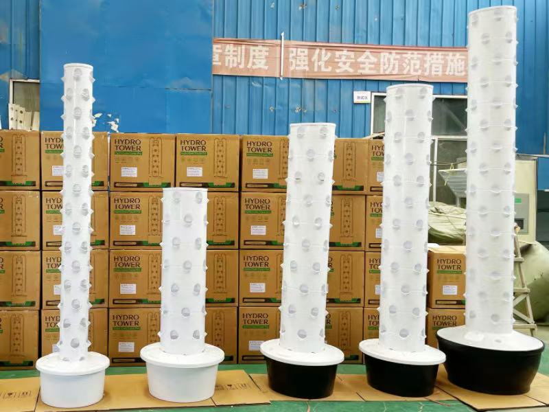 Vertical hydroponic growing tower for home trials and future commercial farming in the UAE